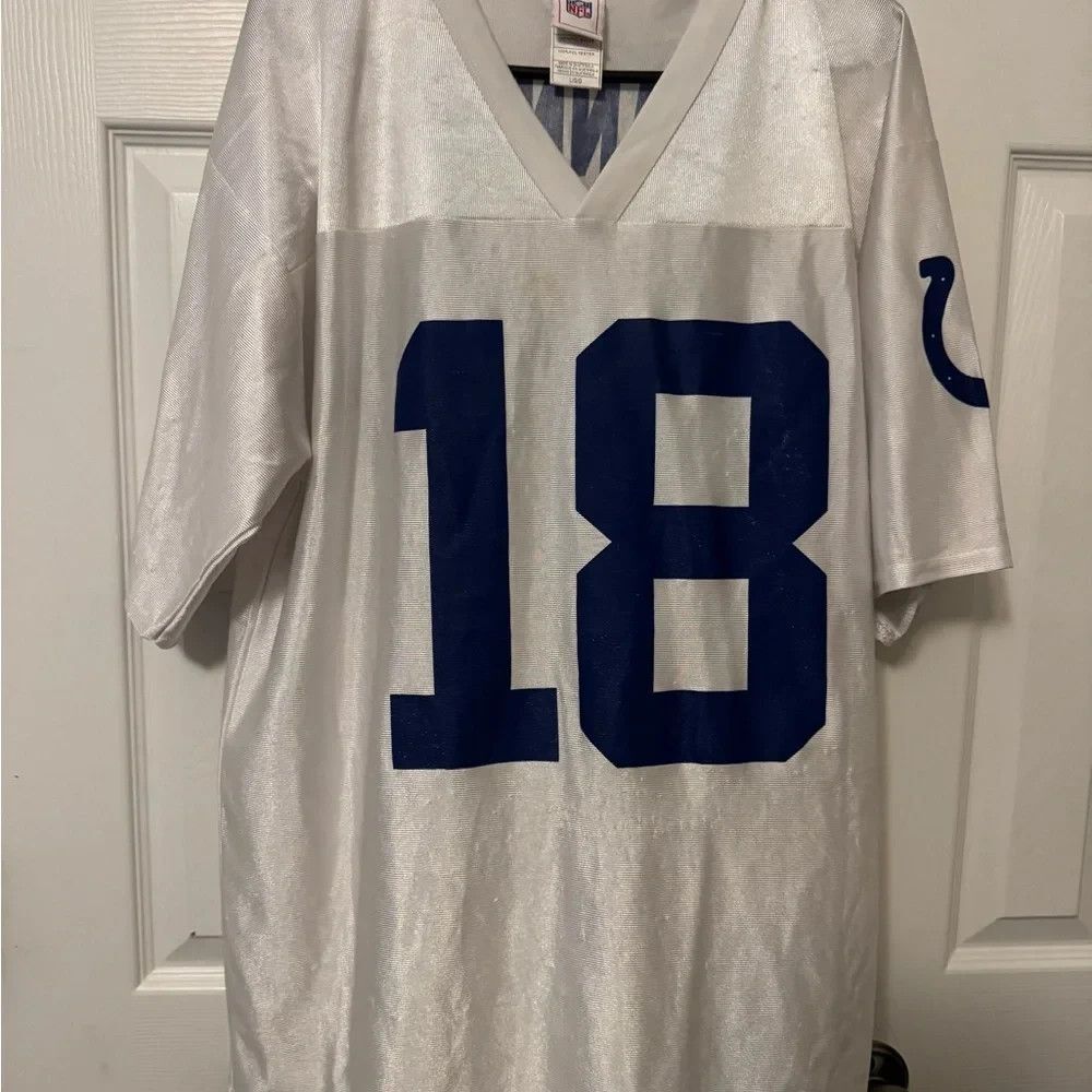 Peyton Manning Jersey Large Indianapolis Colts #18 NFL White